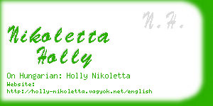 nikoletta holly business card